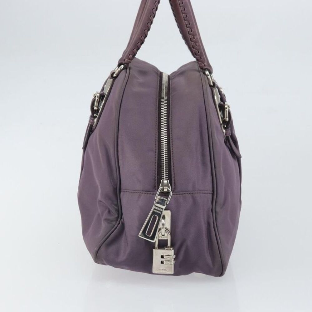 Prada Buckle Dome Satchel Tessuto Purple Nylon Handbag - Picture 4 of 16